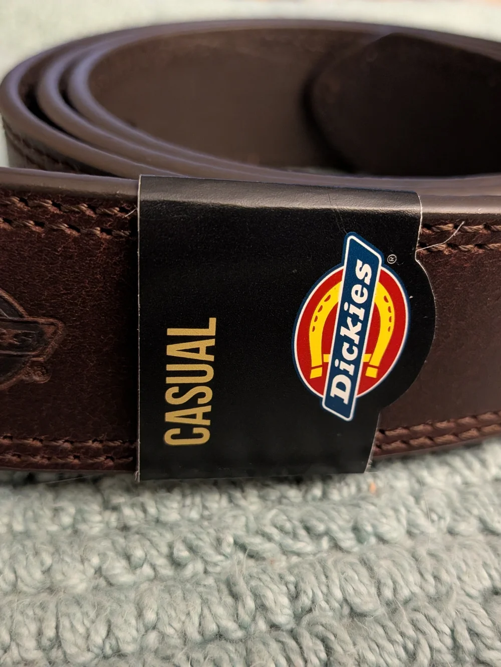 NWT Men's Dickies Workwear Belt Big/Tall Sz 46 Double Row Stitching Matte Buckle
